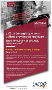 Nocturne ENSOSP : le nucléaire, entre innovation et sécurité, où en est on ?